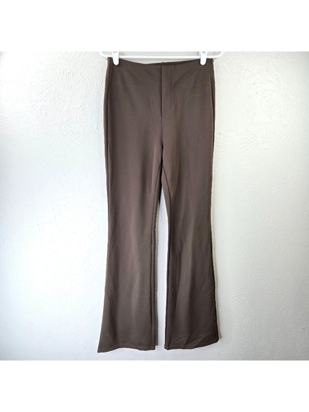 Halara Pull On Flare Pants Dark Green High Rise Minimalist Stretchy Work Trouser
